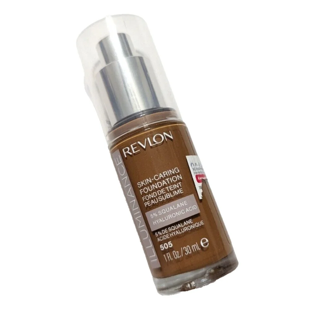 Revlon Illuminance Skin-Caring Liquid Foundation, Hyaluronic Acid 505 Rich Sand